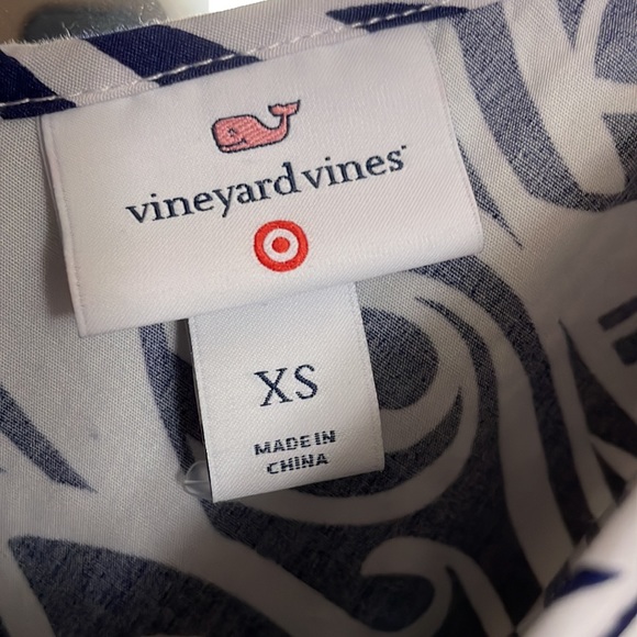 Vineyard Vines for Target summer maxi dress. Navy and white with ribbon belt. - Picture 2 of 3